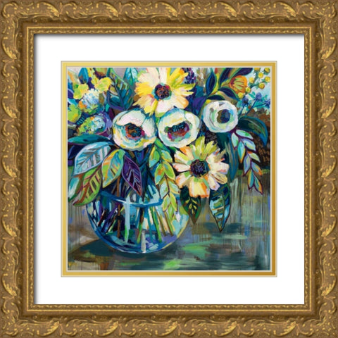 Blue Light Gold Ornate Wood Framed Art Print with Double Matting by Vertentes, Jeanette
