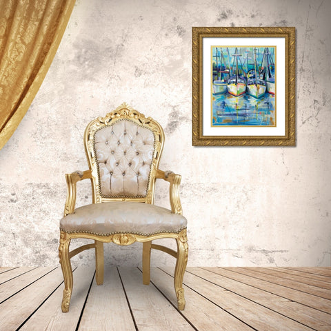 Morning Dock Gold Ornate Wood Framed Art Print with Double Matting by Vertentes, Jeanette