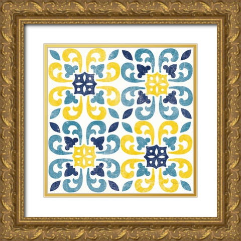 Classic Citrus Pattern IVE Gold Ornate Wood Framed Art Print with Double Matting by Schlabach, Sue