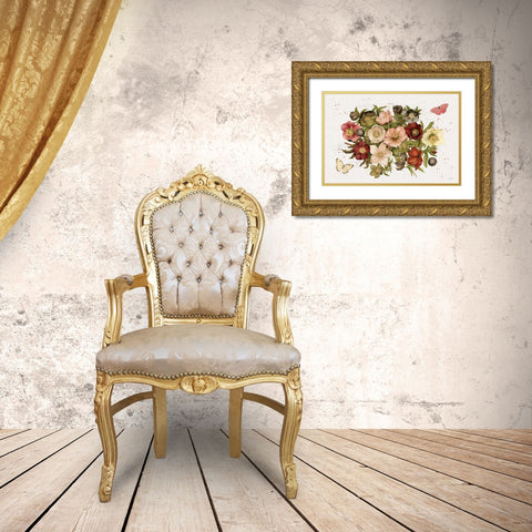 Vintage Petals IV Gold Ornate Wood Framed Art Print with Double Matting by Pertiet, Katie