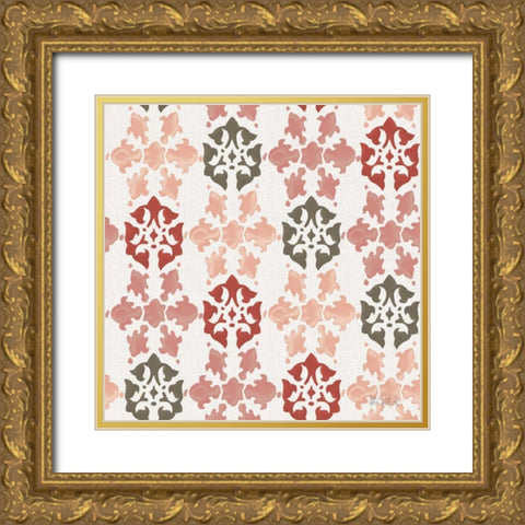 Vintage Petals Pattern VA Gold Ornate Wood Framed Art Print with Double Matting by Pertiet, Katie