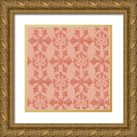Vintage Petals Pattern VB Gold Ornate Wood Framed Art Print with Double Matting by Pertiet, Katie