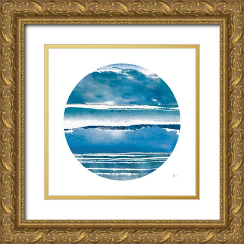 By the Sea Circle Gold Ornate Wood Framed Art Print with Double Matting by Aiken, Jess