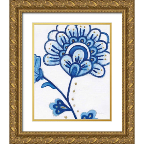 Flora Chinoiserie III Gold Ornate Wood Framed Art Print with Double Matting by Adams, Emily