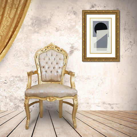 Full Moon I Gold Ornate Wood Framed Art Print with Double Matting by Schick, Mike
