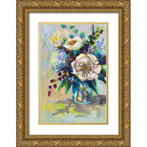 Glowing Gold Ornate Wood Framed Art Print with Double Matting by Vertentes, Jeanette