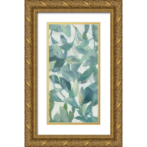 Summer Garden Greenery II Light Gold Ornate Wood Framed Art Print with Double Matting by Nai, Danhui