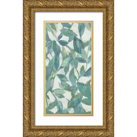 Summer Garden Greenery III Light Gold Ornate Wood Framed Art Print with Double Matting by Nai, Danhui