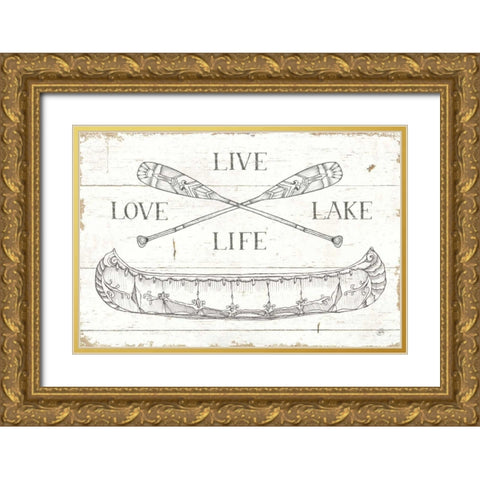 Lake Sketches III Gold Ornate Wood Framed Art Print with Double Matting by Brissonnet, Daphne