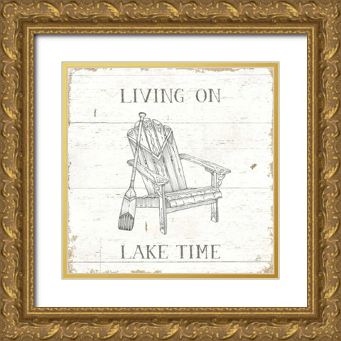 Lake Sketches IV Gold Ornate Wood Framed Art Print with Double Matting by Brissonnet, Daphne