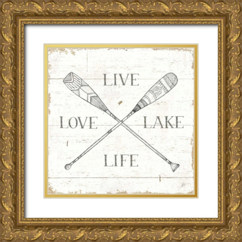 Lake Sketches VI Gold Ornate Wood Framed Art Print with Double Matting by Brissonnet, Daphne