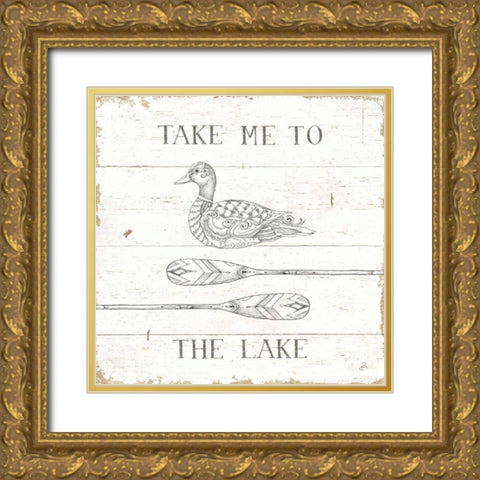 Lake Sketches VII Gold Ornate Wood Framed Art Print with Double Matting by Brissonnet, Daphne