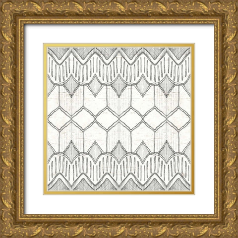 Lake Sketches Pattern VA Gold Ornate Wood Framed Art Print with Double Matting by Brissonnet, Daphne