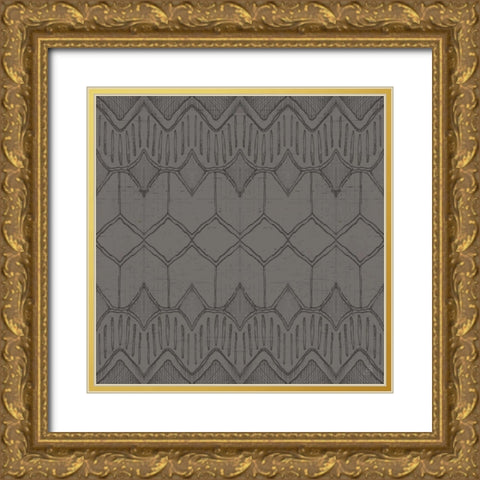 Lake Sketches Pattern VB Gold Ornate Wood Framed Art Print with Double Matting by Brissonnet, Daphne