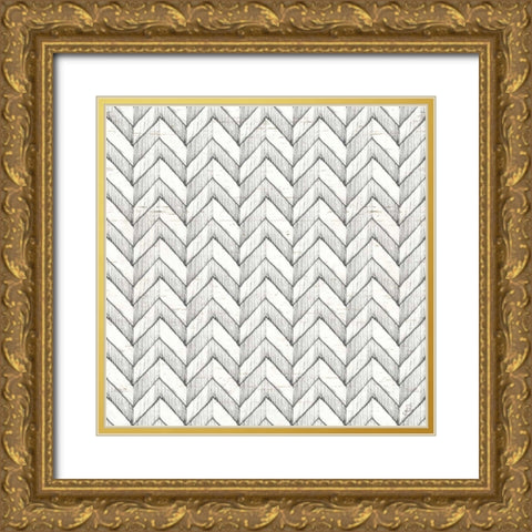 Lake Sketches Pattern VIA Gold Ornate Wood Framed Art Print with Double Matting by Brissonnet, Daphne