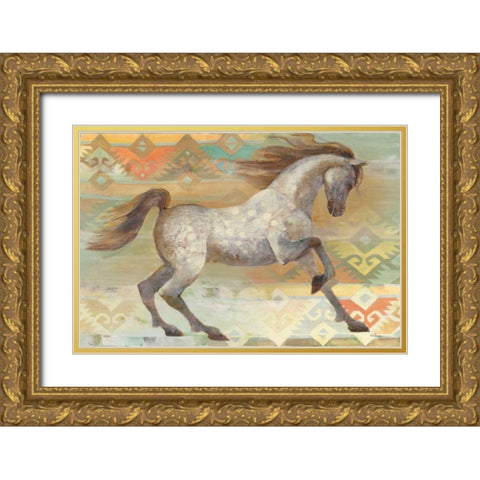 Grand Entrance Southwest Boho Gold Ornate Wood Framed Art Print with Double Matting by Hristova, Albena