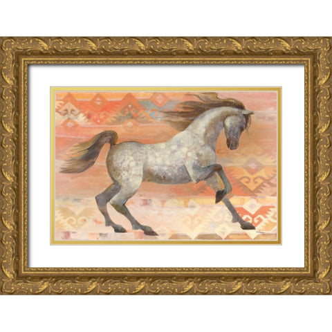 Grand Entrance Southwest Boho Blush Gold Ornate Wood Framed Art Print with Double Matting by Hristova, Albena