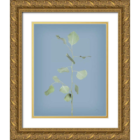Simple Stems I Blue Crop Gold Ornate Wood Framed Art Print with Double Matting by Bradley, Felicity