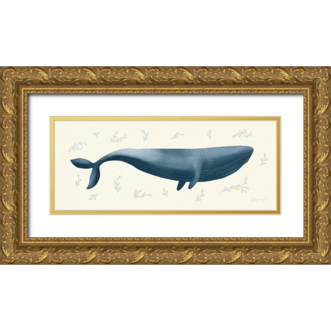 Ocean Life Whale Gold Ornate Wood Framed Art Print with Double Matting by Thorns, Becky
