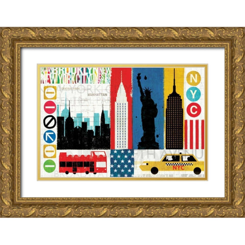 New York City Experience Gold Ornate Wood Framed Art Print with Double Matting by Mullan, Michael