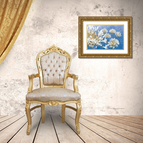 Golden Spring Blue Gold Ornate Wood Framed Art Print with Double Matting by Wiens, James
