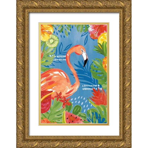 Tutti Frutti IV v2 Gold Ornate Wood Framed Art Print with Double Matting by Zaman, Farida