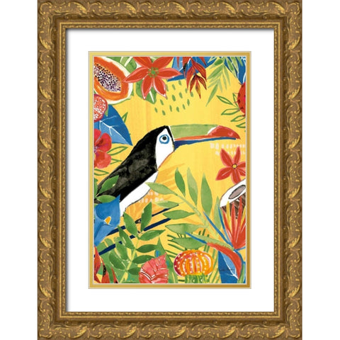 Tutti Frutti VI v2 Gold Ornate Wood Framed Art Print with Double Matting by Zaman, Farida