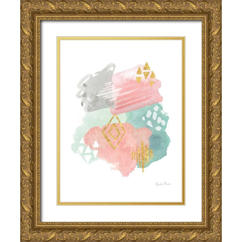 Faridas Abstract II v2 Gold Ornate Wood Framed Art Print with Double Matting by Zaman, Farida