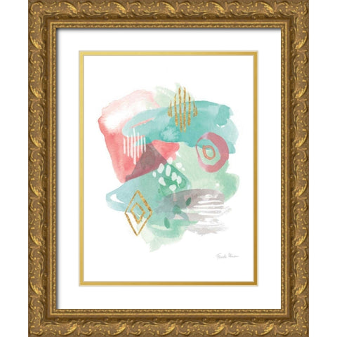 Faridas Abstract III v2 Gold Ornate Wood Framed Art Print with Double Matting by Zaman, Farida