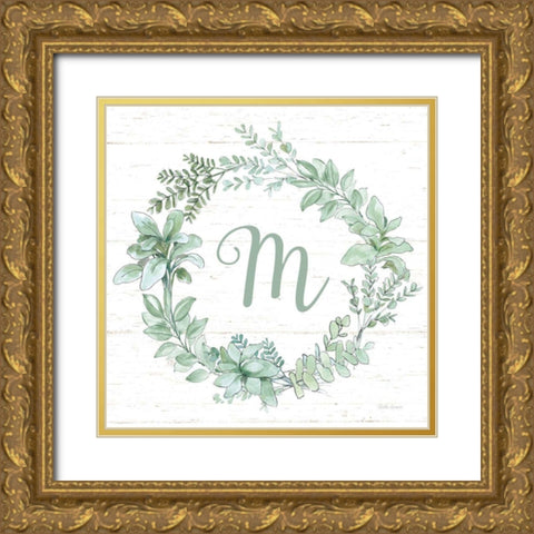 Farmhouse Cotton X v2 Sage Gold Ornate Wood Framed Art Print with Double Matting by Grove, Beth