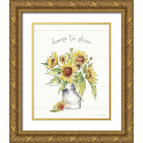 Sunflower Fields I Gold Ornate Wood Framed Art Print with Double Matting by Tavoletti, Anne