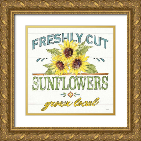 Sunflower Fields III Gold Ornate Wood Framed Art Print with Double Matting by Tavoletti, Anne