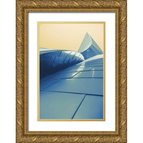 Skyscraper VII Spring Gold Ornate Wood Framed Art Print with Double Matting by Aledanda