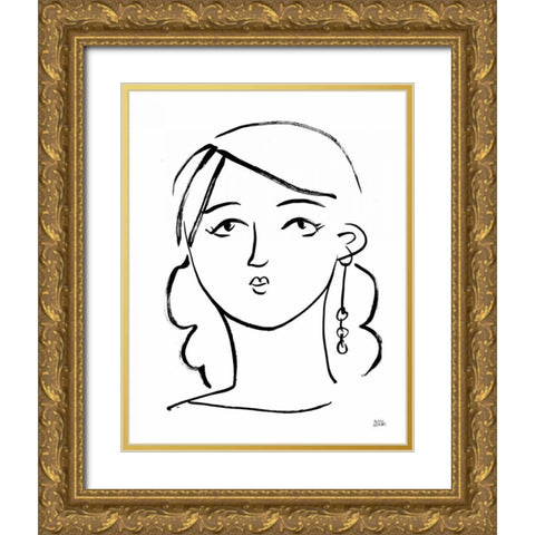 Making Faces I Gold Ornate Wood Framed Art Print with Double Matting by Averinos, Melissa