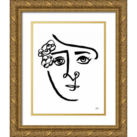 Making Faces III Gold Ornate Wood Framed Art Print with Double Matting by Averinos, Melissa