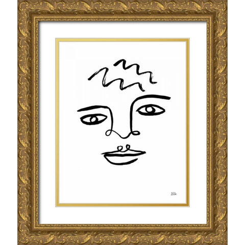 Making Faces IV Gold Ornate Wood Framed Art Print with Double Matting by Averinos, Melissa