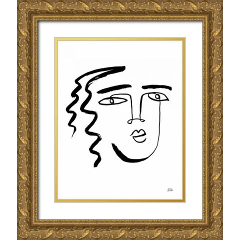 Making Faces V Gold Ornate Wood Framed Art Print with Double Matting by Averinos, Melissa