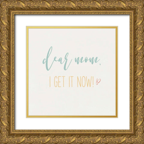 Mom Inspiration I Color Gold Ornate Wood Framed Art Print with Double Matting by Wild Apple Portfolio