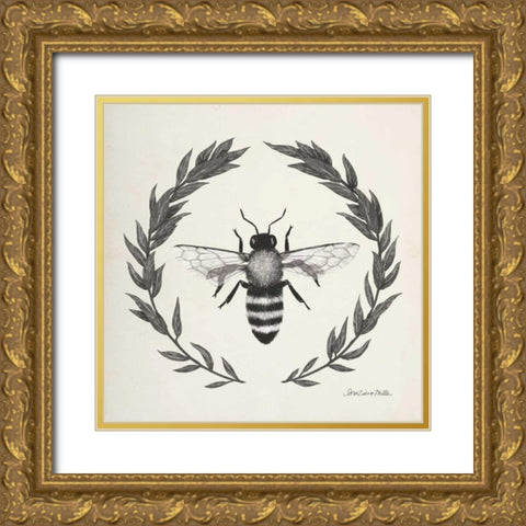 Happy to Bee Home I Neutral Gold Ornate Wood Framed Art Print with Double Matting by Miller, Sara Zieve