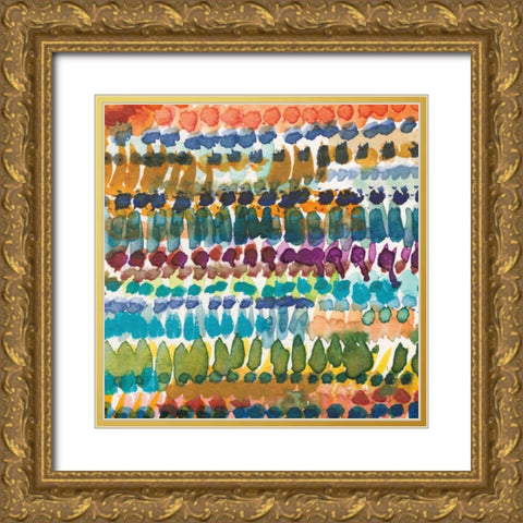Colorful Patterns V Crop I Gold Ornate Wood Framed Art Print with Double Matting by Warrick, Cheryl
