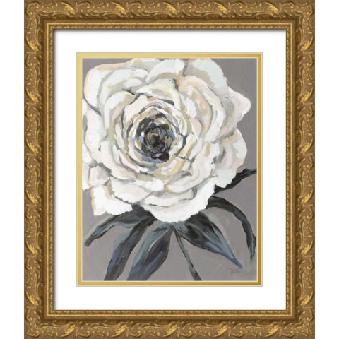 Rose Neutral Gold Ornate Wood Framed Art Print with Double Matting by Vertentes, Jeanette