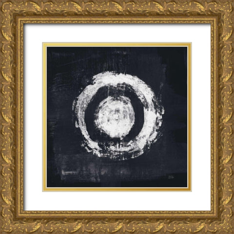 Zen Circle II Black Crop Gold Ornate Wood Framed Art Print with Double Matting by Averinos, Melissa
