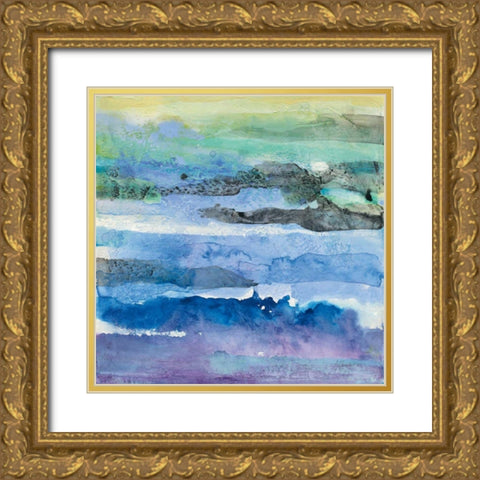 Abstract Layers I Gold Ornate Wood Framed Art Print with Double Matting by Hristova, Albena