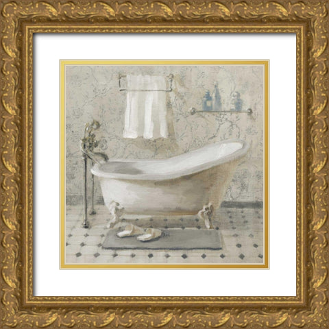 Victorian Bath III Neutral Gold Ornate Wood Framed Art Print with Double Matting by Nai, Danhui