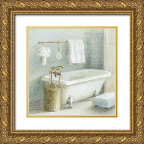 Refreshing Bath II Brass Gold Ornate Wood Framed Art Print with Double Matting by Nai, Danhui