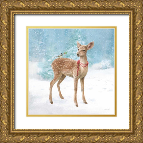 Woodland Celebration VI Gold Ornate Wood Framed Art Print with Double Matting by Nai, Danhui