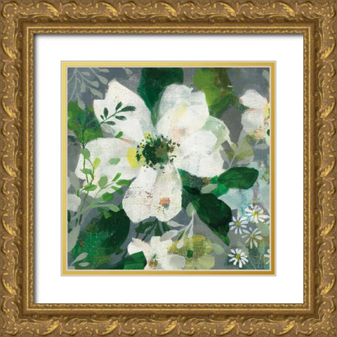 Anemone and Friends III Gold Ornate Wood Framed Art Print with Double Matting by Nai, Danhui