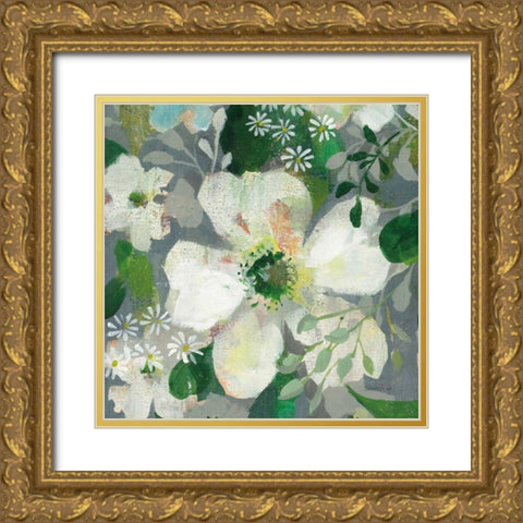 Anemone and Friends IV Gold Ornate Wood Framed Art Print with Double Matting by Nai, Danhui