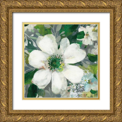 Anemone and Friends V Gold Ornate Wood Framed Art Print with Double Matting by Nai, Danhui