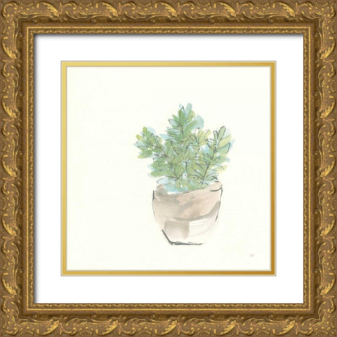 Succulent II Gold Ornate Wood Framed Art Print with Double Matting by Paschke, Chris